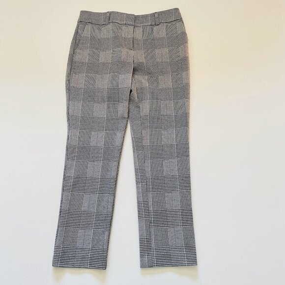 Ann Taylor Pants - Ann TAylor Pant Trouser Houndstooth Herringbone Plaid Black White Winter Classic